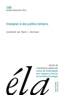 Études de linguistique appliquée, no 168
